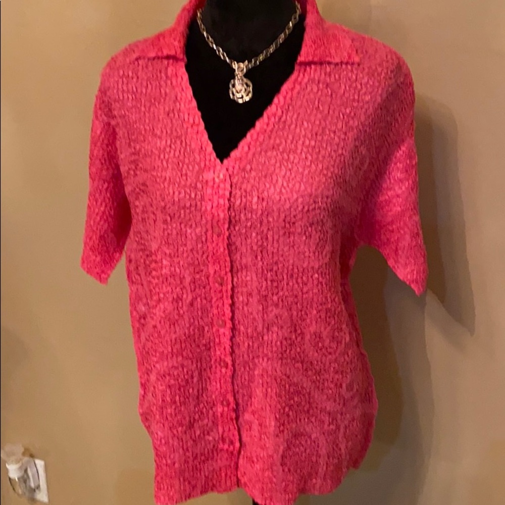 Pleats Collection pink wrinkle top